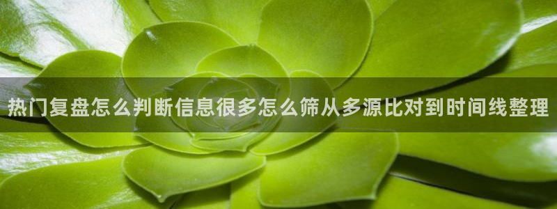 17吃瓜在线:热门复盘怎么判断信息很多怎么筛从多源比对到时间线整理